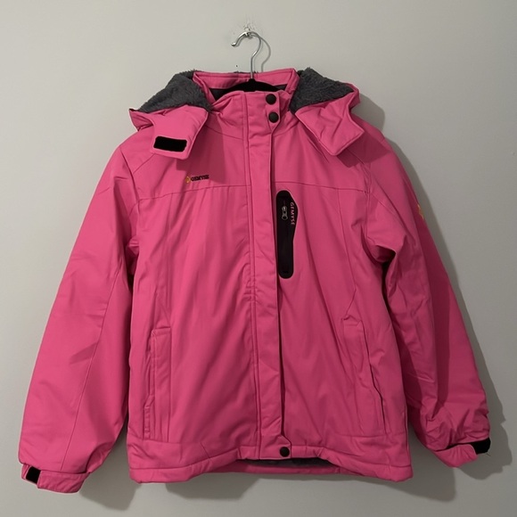 GEMYSE Jacket Girl's Large Pink Waterproof Ski Snow Hooded Fleece Lined Winter - Picture 3 of 17